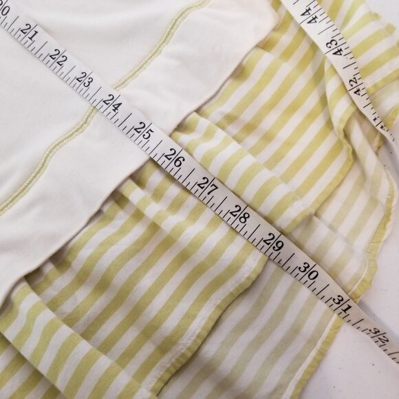 MATILDA Jane Small Ventriloquist Tunic Top Cream Green Roll Tab Sleeves Layered - Picture 8 of 11